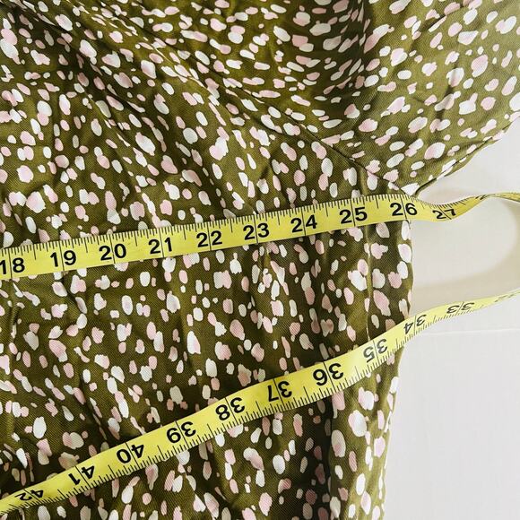 Eloquii Polka Dot Balloon Sleeves Cropped Top Size 22 NWT Green Ivory - Picture 6 of 7